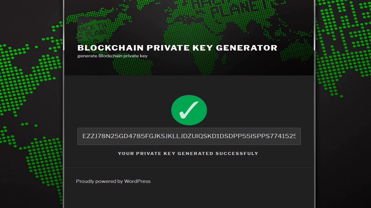 bitcoin private key address generator